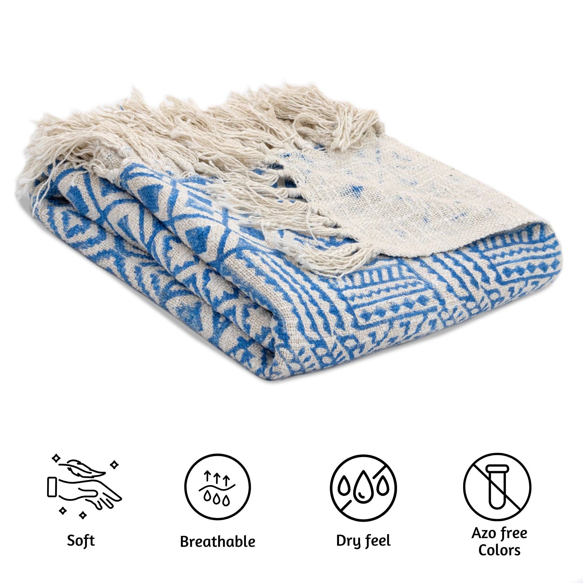 Blue Tapestry | MultiColor Florals | Woven Sofa Throw