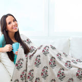 Floral Motives  | Cotton Yarn Sofa Throw