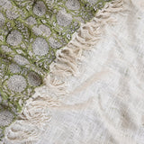 Florals on Light Green | Cotton Yarn Sofa Throw