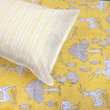 Yellow Deer Kalamkari | 300TC Mercerized Cotton Bedsheet
