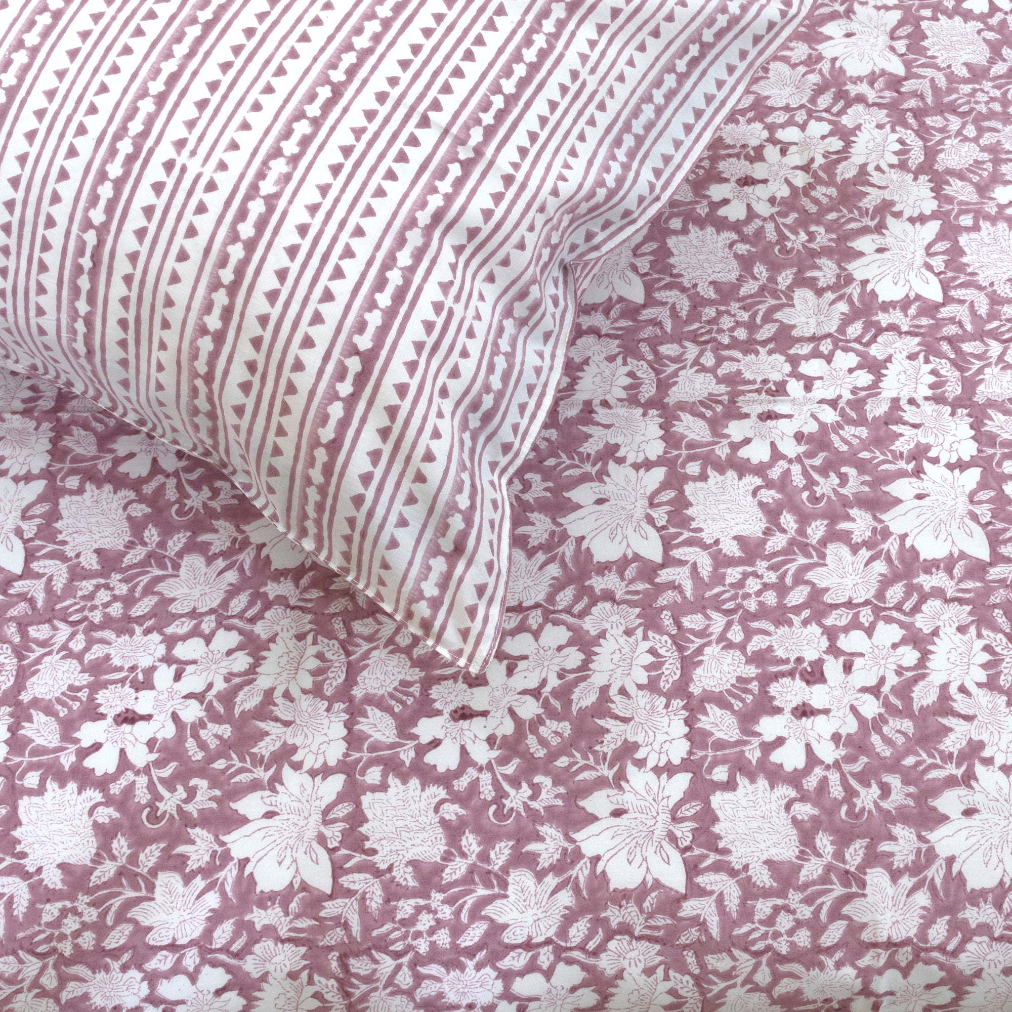 N Pink Kalamkari | Premium Bedsheet