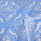 Blue Bird| 300TC Bedsheet | 2 Pillow Covers | Mulmul Cotton Dohar