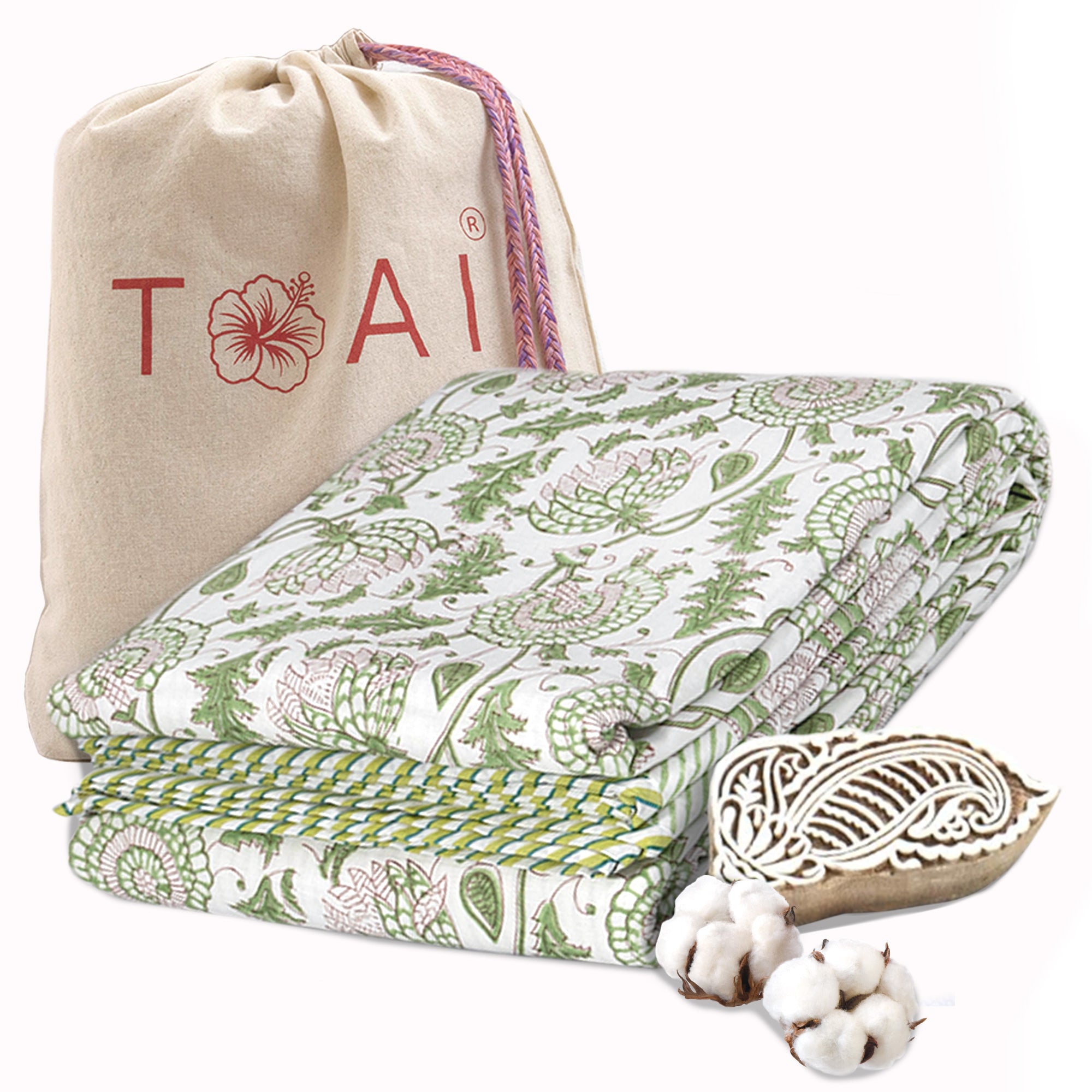 Green Kalamkari |Dohar | Summer Blanket