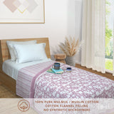 Vintage Pink | Pure Mulmul Cotton | Flannel filling