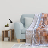 Brown Checks Blue Lines | Pure Mulmul Cotton | Flannel filling