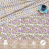 Round Flowers & Leaves | Pure Mulmul Cotton | Flannel filling