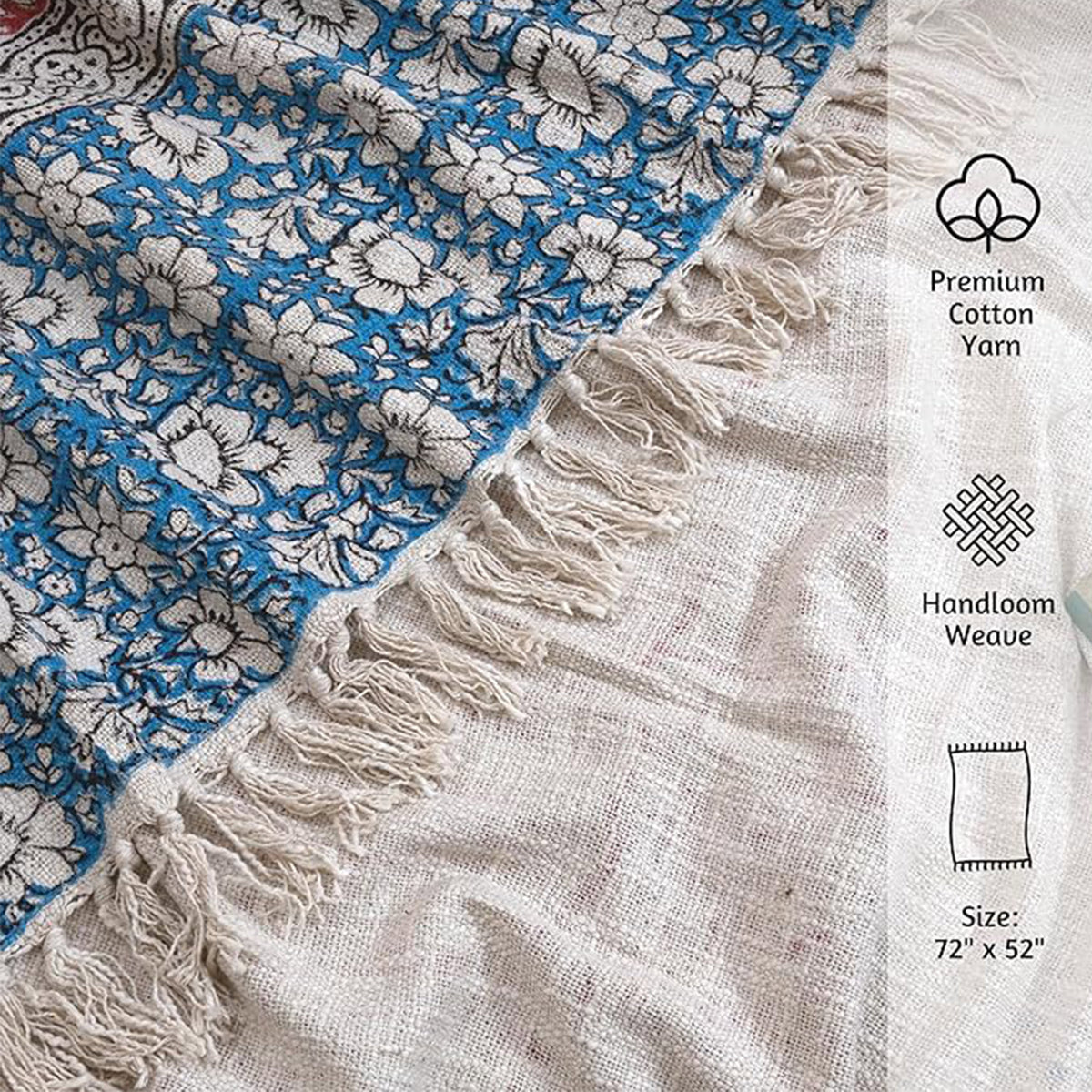 Patch Work Pattern | MultiColor Florals | Woven Sofa Throw
