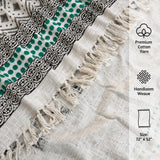 Green Gray Line | Cotton Yarn Sofa Throw