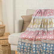 Patch Work Pattern | MultiColor Florals | Woven Sofa Throw