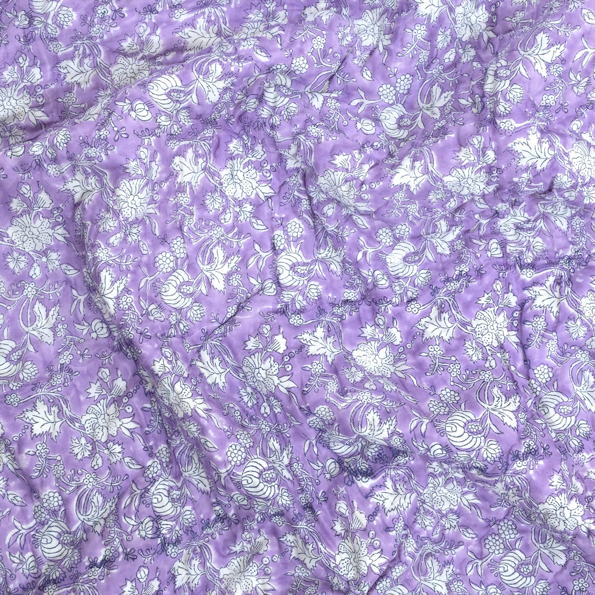 Lavender Kalamkari| Comforter Bedding Set | Premium Bedsheet , Pillow Covers, Quilt / Razai