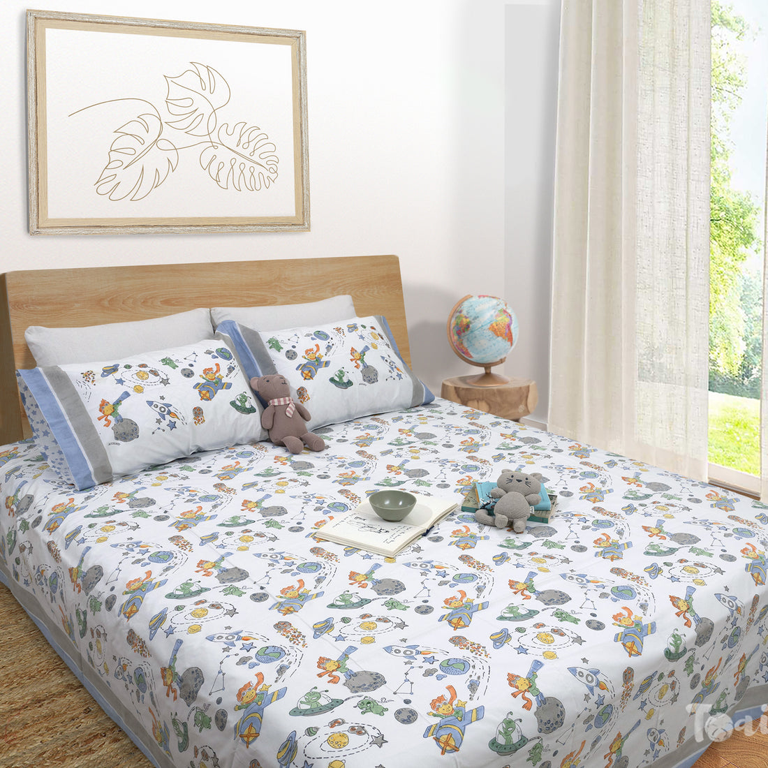 Space Boy-King Double Bedsheet 
