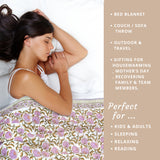 Round Flowers & Leaves | Pure Mulmul Cotton | Flannel filling