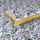 Jaipur Floral Print Florals On White | 300TC Mercerized Cotton Bedsheet
