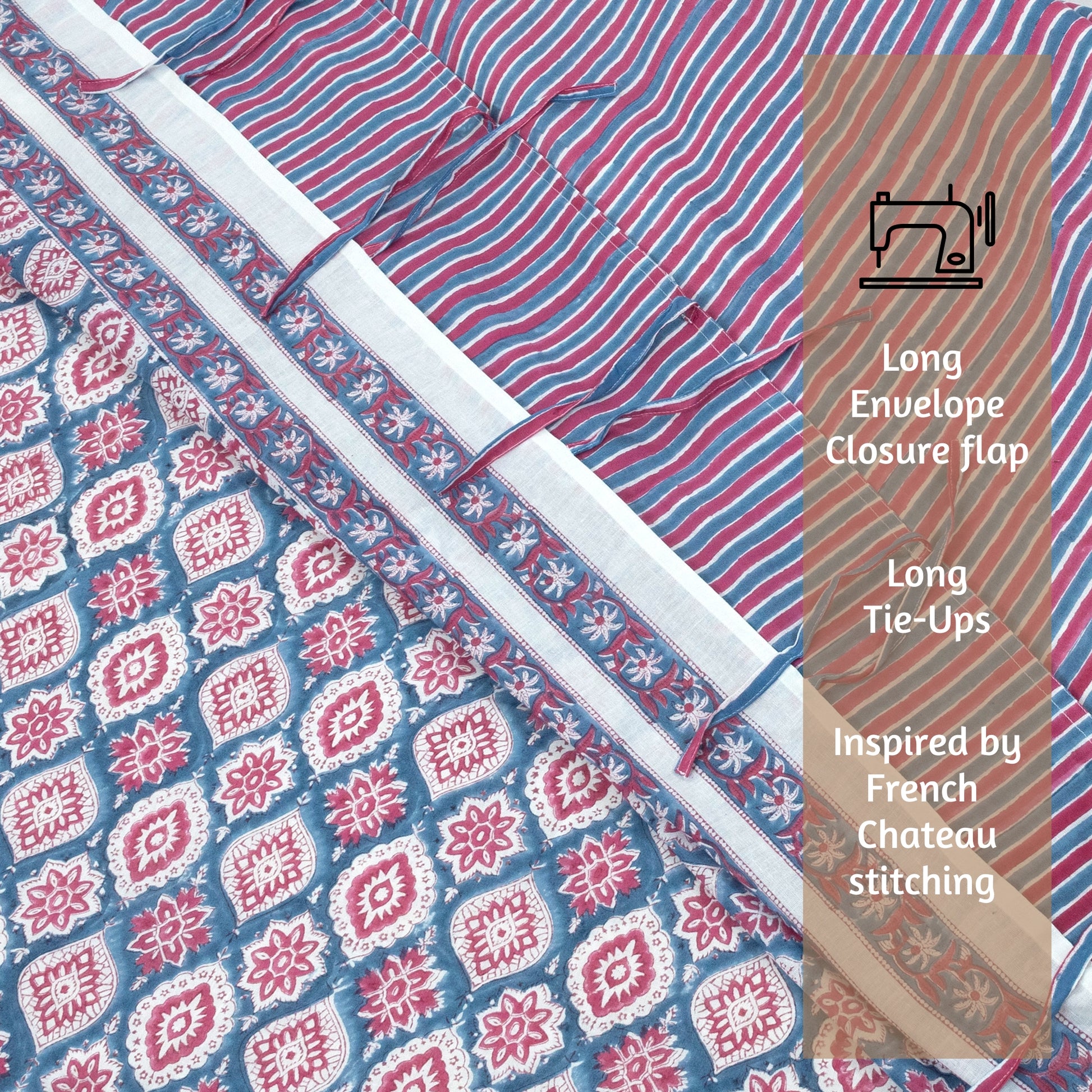 Spanish Villa Blue Red-Single Double Bedding