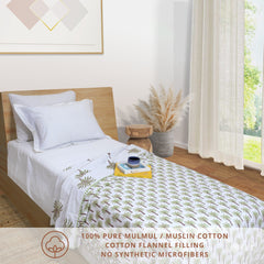 Palm Trees | Pure Mulmul Cotton | Flannel filling