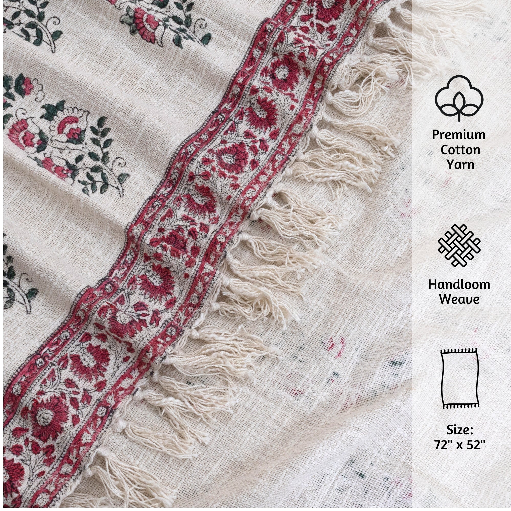 Floral Motives  | MultiColor Florals | Woven Sofa Throw