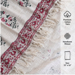 Floral Motives  | Cotton Yarn Sofa Throw
