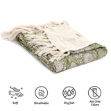 Florals on Light Green | Cotton Yarn Sofa Throw