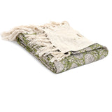 Florals on Light Green | Cotton Yarn Sofa Throw