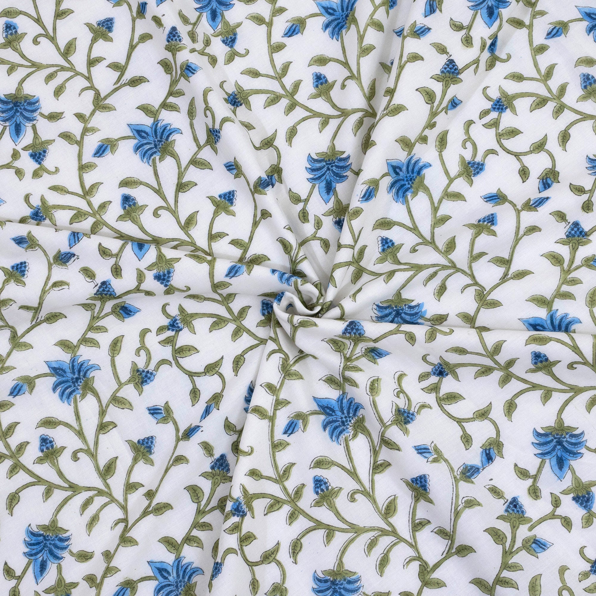 White Blue Florals | Dohar | Summer Blanket