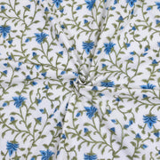 White Blue Florals | Dohar | Summer Blanket