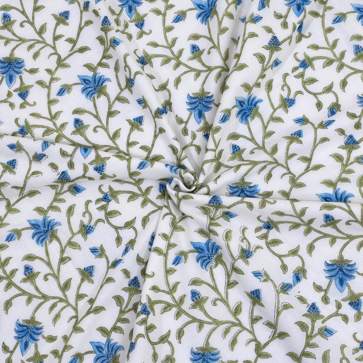 White Blue Florals | Dohar | Summer Blanket