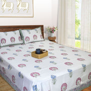 Balsam on White  - King Queen Cotton Bed sheet