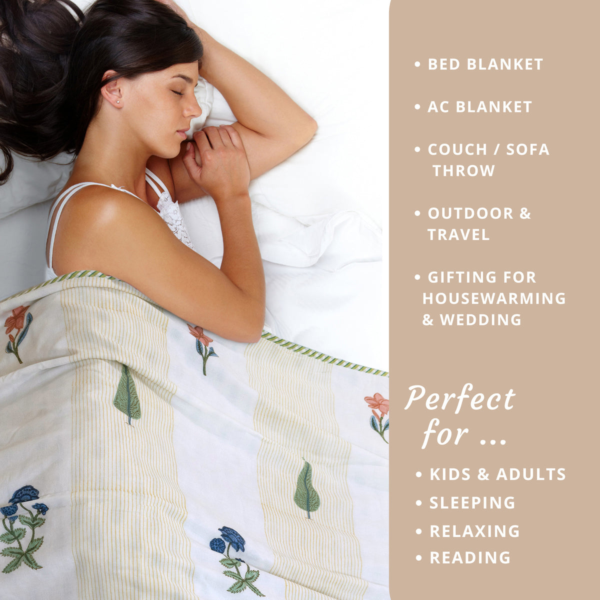 Floral Panel | Dohar | Summer Blanket