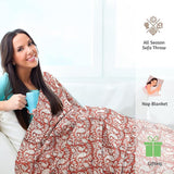 Ethnic on Rust Red| Cotton Yarn Sofa Throw