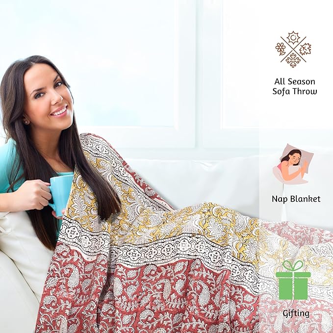 Patch Work Pattern | MultiColor Florals | Woven Sofa Throw