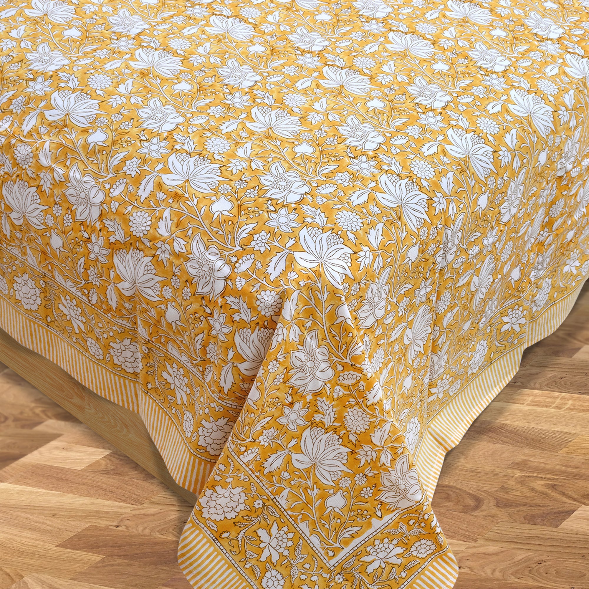 Yellow Kalamkari | Fine Quality Bedsheet