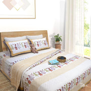 Yellow Polka |Comforter Bedding Set | Premium Bedsheet , Pillow Covers, Quilt / Razai