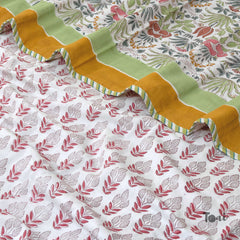 Spring Florals| 300TC Bedsheet | 2 Pillow Covers | Mulmul Cotton Dohar