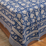 Blue Kalamkari   | 210TC Pure Cotton  Bedsheet