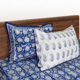 Blue Kalamkari   | 210TC Pure Cotton  Bedsheet