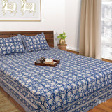 Blue Kalamkari   | 210TC Pure Cotton  Bedsheet