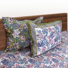 Village Traditions Artwork |hand block printed bedsheet| Double bed ,Queen size | 210 TC Pure Cotton| Complementing pillow covers