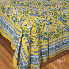 Yellow Garden Spread | 210TC Pure Cotton