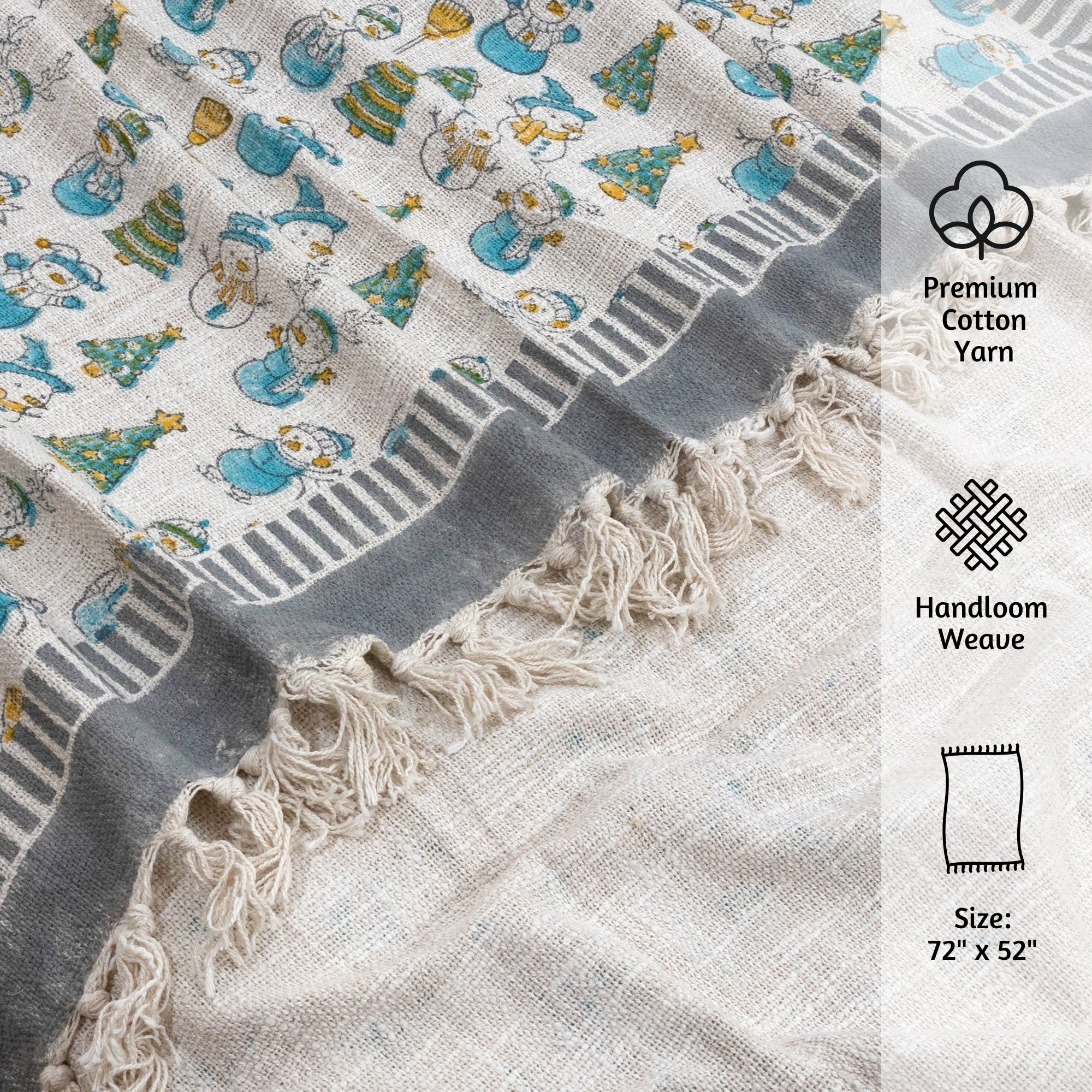 Winter Snowman | Multi Color Florals | Women Sofa Throw