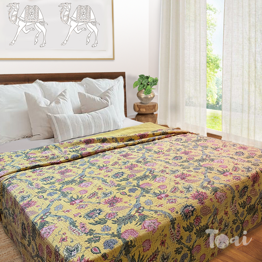 Kantha Stitched BedCover