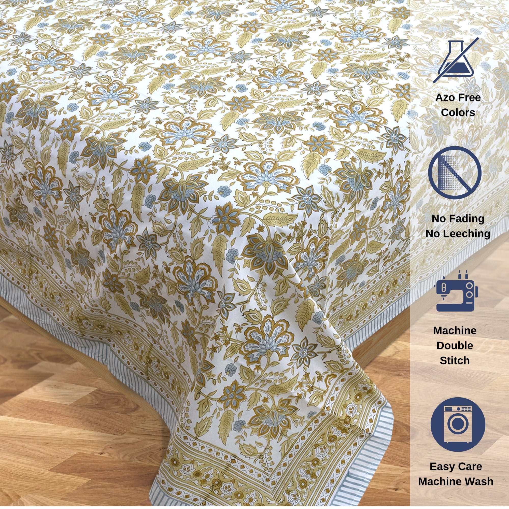 Autumn Leaves & Florals  - Bedsheet for double bed