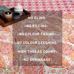 Pink Paan on White| Jaipuri Screen printed| Single Dohar | Premium Mulmul Cotton | Reversible