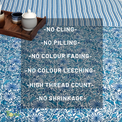 Blue Jungle| Jaipuri Screen printed| Double Dohar | Premium Mulmul Cotton | Reversible