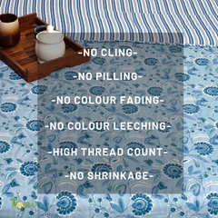 Butterfly garden on Blue| Jaipuri Screen printed| Double Dohar | Premium Mulmul Cotton | Reversible